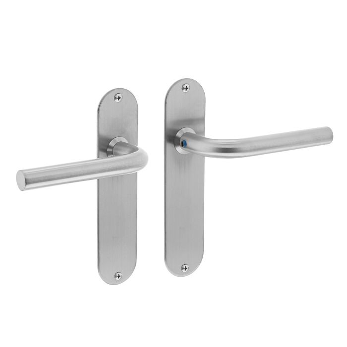 Intersteel Deurkruk Recht ø16 mm slank op schild blind rvs geborsteld