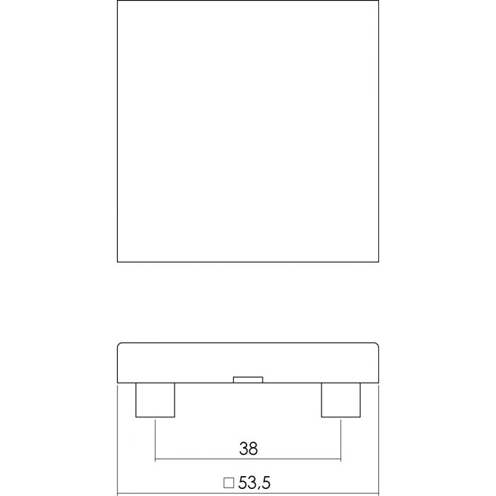Intersteel AFDEKROZET VERDEKT 53X53X8MM MET NOKKEN RVS
