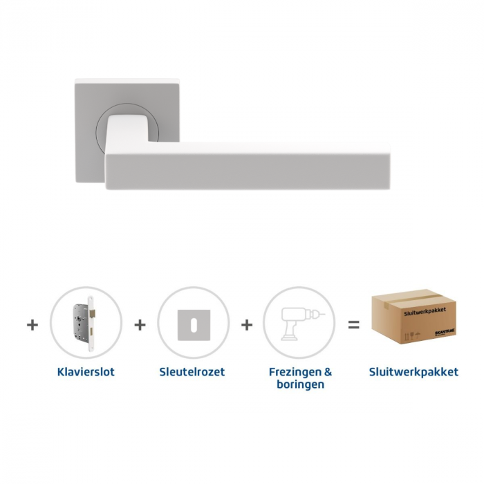 Skantrae Sluitwerkpakket 2057 Squared 20 regular sleutel WIT