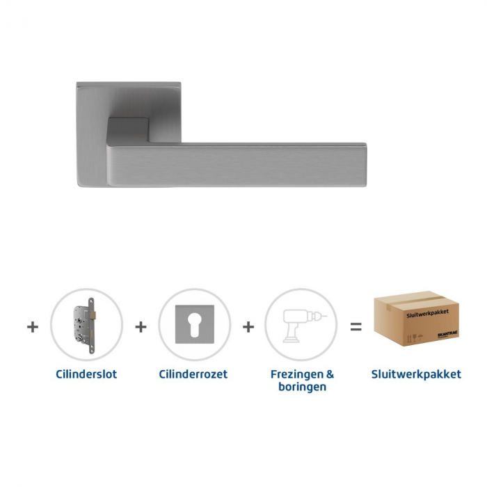 Skantrae Sluitwerkpakket 2084 Quadrate 28 regular cilinder RVS