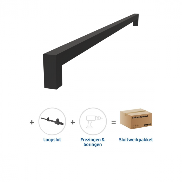 Skantrae Sluitwerkpakket 2098 Squared deurgreep 20x800 ZWART