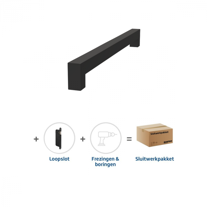 Skantrae Sluitwerkpakket 2103 Squared deurgreep 16x300 ZWART