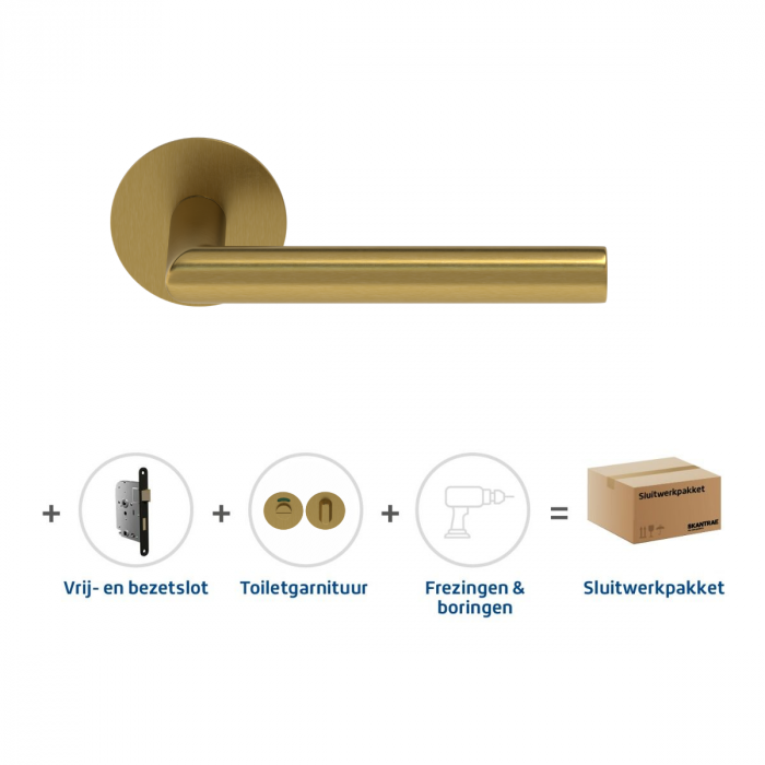 Skantrae Sluitwerkpakket 2146 Orbit 19 flat toilet MAT MESSING