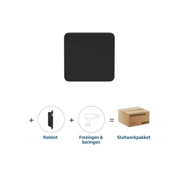 Skantrae Sluitwerkpakket 2187 Quadrate deurknop ZWART