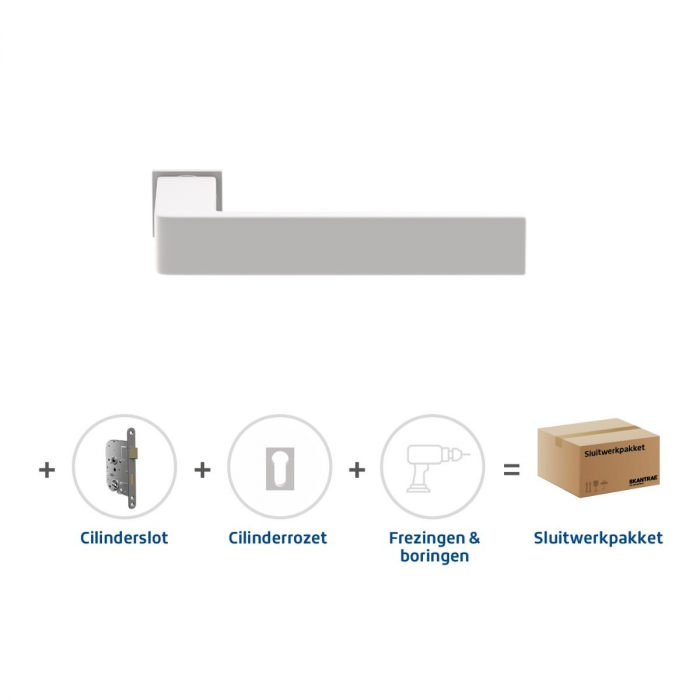 Skantrae Sluitwerkpakket 836 Quadrate 28 minimal cilinder WIT