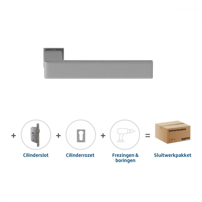 Skantrae Sluitwerkpakket 837 Quadrate 28 minimal cilinder RVS