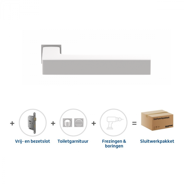 Skantrae Sluitwerkpakket 854 Squared 20 minimal toilet WIT
