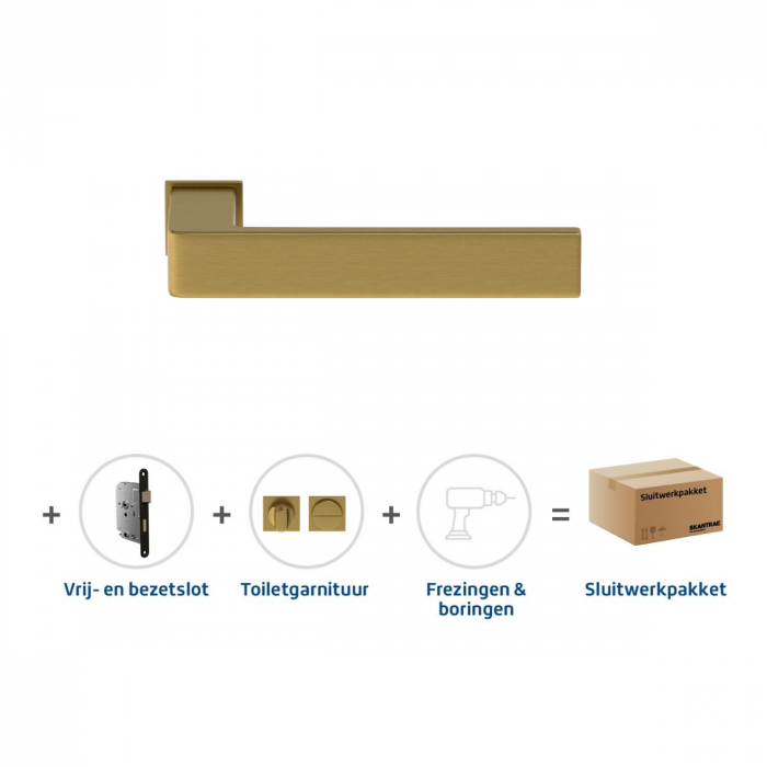 Skantrae Sluitwerkpakket 858 Quadrate 28 minimal toilet MAT MESSING
