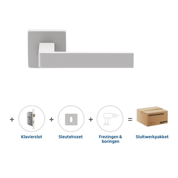 Skantrae Sluitwerkpakket 2081 Quadrate 28 regular sleutel WIT