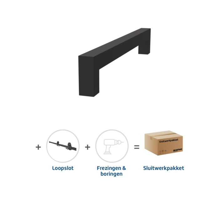 Skantrae 2092 Squared deurgreep 20x300 ZWART