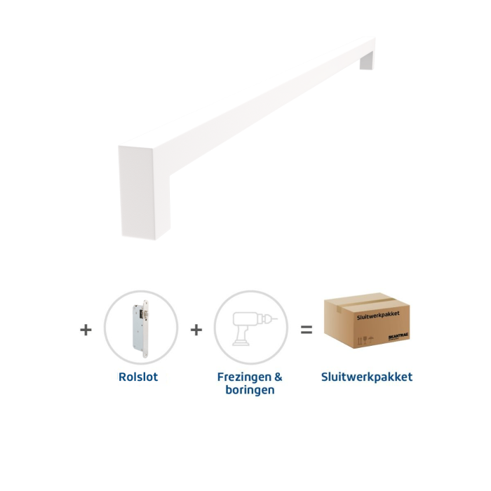 Skantrae Sluitwerkpakket 2099 Squared deurgreep 20x800 WIT
