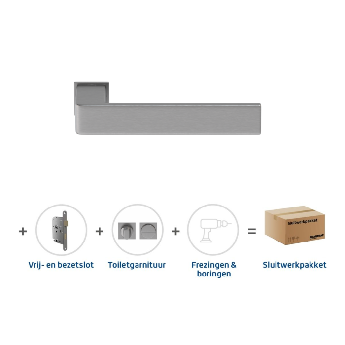 Skantrae Sluitwerkpakket 857 Quadrate 28 minimal toilet RVS