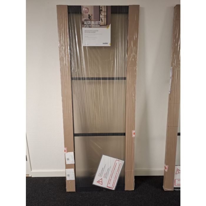 **OUTLET** Svedex Nova Design NDB901 93x211,5 opdek rechts  Glasdeur Diep Zwart (maatwerk)