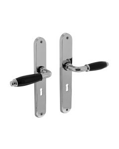 Intersteel Deurkruk Courgette met ovaal schild 235x40x8mm sleutelgat 56mm chroom