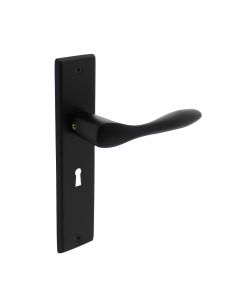Intersteel Deurkruk Banaan met schild 181x41x7mm sleutelgat 56mm mat zwart