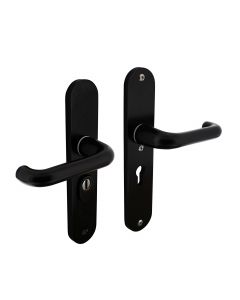 Intersteel Veiligheidsbeslag SKG3 kruk/kruk profielcilinder 55 mm met kerntrekbeveiliging aluminium zwart