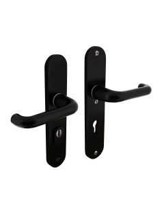 Intersteel Veiligheidsbeslag SKG3 kruk/kruk profielcilinder 72 mm met kerntrekbeveiliging aluminium zwart