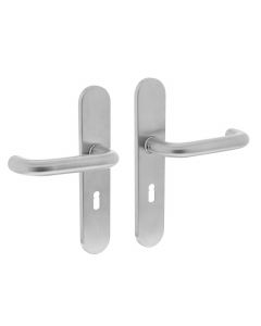 Intersteel Deurkruk Rond op schild sleutelgat 56 mm rvs geborsteld
