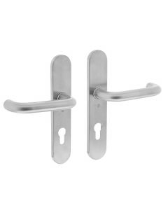 Intersteel Deurkruk Rond op schild profielcilindergat 72 mm rvs geborsteld