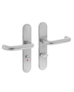 Intersteel Deurkruk Rond op schild toilet-/badkamersluiting 63 mm rvs geborsteld