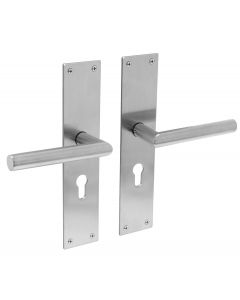Intersteel Deurkruk Jura met schild 250x55x2mm profielcilindergat 55mm rvs geborsteld