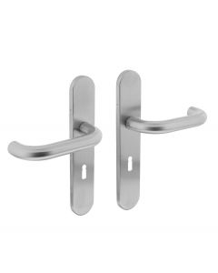 Intersteel Deurkruk Rond op op schild sleutelgat 56 mm rvs geborsteld