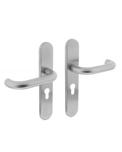 Intersteel Deurkruk Rond op op schild profielcilindergat 55 mm rvs geborsteld