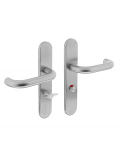 Intersteel Deurkruk Rond op op schild toilet-/badkamersluiting 63 mm rvs geborsteld