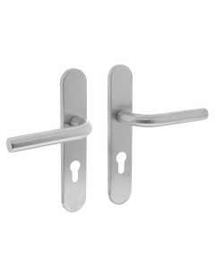 Intersteel Deurkruk Recht op schild profielcilindergat 72 mm rvs geborsteld