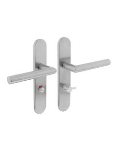 Intersteel Deurkruk Hoek 90° op schild toilet-/badkamersluiting 63 mm rechts rvs geborsteld