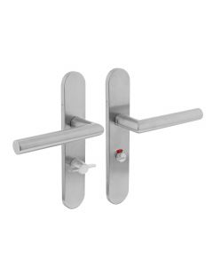 Intersteel Deurkruk Hoek 90° op schild toilet-/badkamersluiting 63 mm links rvs geborsteld