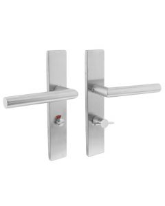 Intersteel Deurkruk Hoek 90° op rechthoekig schild toilet-/badkamersluiting 63 mm rvs geborsteld