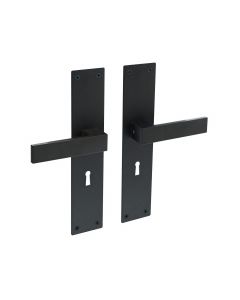 Intersteel Deurkruk Amsterdam met schild 250x55x2mm sleutelgat 56mm zwart
