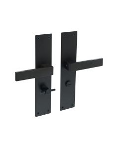 Intersteel Deurkruk Amsterdam met schild 250x55x2mm WC63/8 zwart