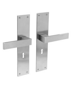 Intersteel Deurkruk Amsterdam met schild 250x55x2mm sleutelgat 56mm rvs geborsteld