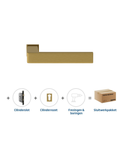 Skantrae Sluitwerkpakket 838 Quadrate 28 minimal cilinder MAT MESSING