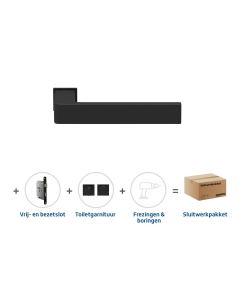 Skantrae Sluitwerkpakket 855 Quadrate 28 minimal toilet ZWART