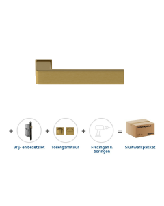 Skantrae Sluitwerkpakket 858 Quadrate 28 minimal toilet MAT MESSING
