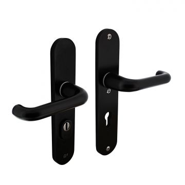 Intersteel Veiligheidsbeslag SKG3 kruk/kruk profielcilinder 72 mm met kerntrekbeveiliging aluminium zwart