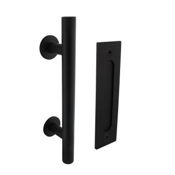 Intersteel Deurgreep T-model ø25x305 mm met schuifdeurkom 220x60 mm zwart