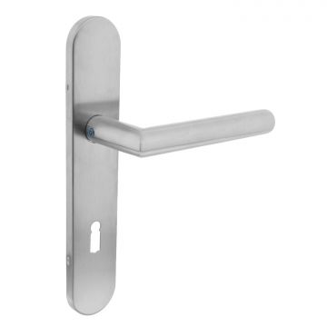 Intersteel Deurkruk Jura op schild sleutelgat 72 mm rvs geborsteld