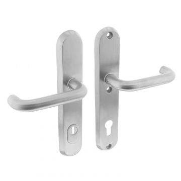 Intersteel Veiligheidsbeslag SKG3 profielcilindergat 92 mm met kerntrekbeveiliging achterdeurbeslag rvs geborsteld