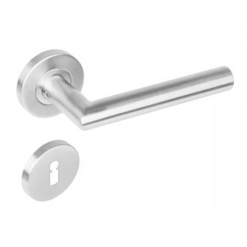 Intersteel Deurkruk Jura op rozet verdekt ø53x8mm met nokken en sleutelrozetten rvs