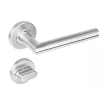 Intersteel Deurkruk Jura op rozet verdekt ø53x8mm met nokken en WC-sluiting met stift 8x8mm rvs