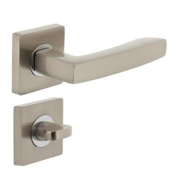 Intersteel Dean Deurkruk en WC-Sluiting op vierkant rozet nikkel mat