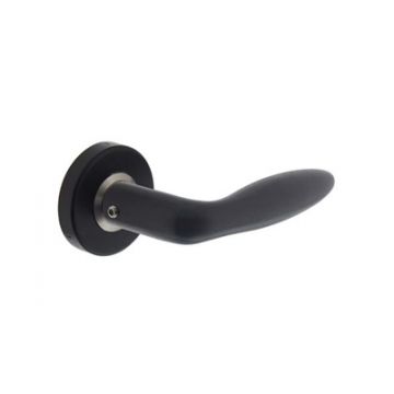 Intersteel Living -  deurkruk  Jupiter op rozet met ring (mat zwart) 0023.058702