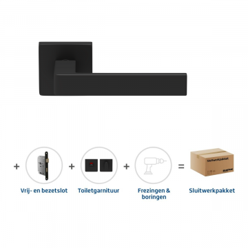 Skantrae Sluitwerkpakket 2078 Quadrate 28 regular toilet ZWART