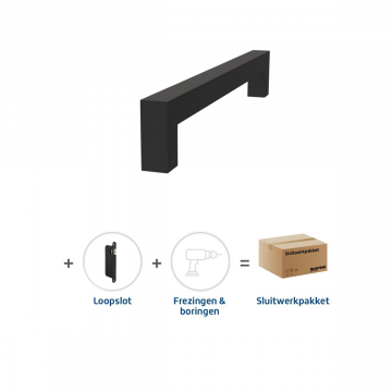 Skantrae Sluitwerkpakket 2091 Squared deurgreep 20x300 ZWART