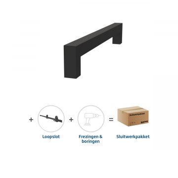 Skantrae 2092 Squared deurgreep 20x300 ZWART