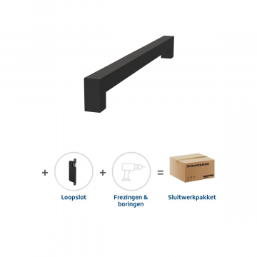 Skantrae Sluitwerkpakket 2103 Squared deurgreep 16x300 ZWART
